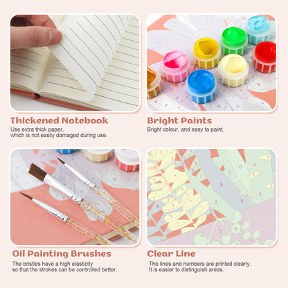 Plant Paint by Numbers Notebook - Succulent Arrangement Free Shipping - Paintarthub