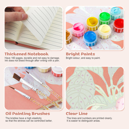 Plant Paint by Numbers Notebook - Shrimp Plant Free Shipping - Paintarthub