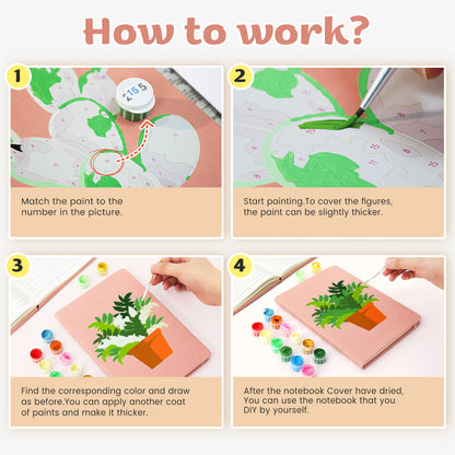 Plant Paint by Numbers Notebook - Pothos Free Shipping - Paintarthub