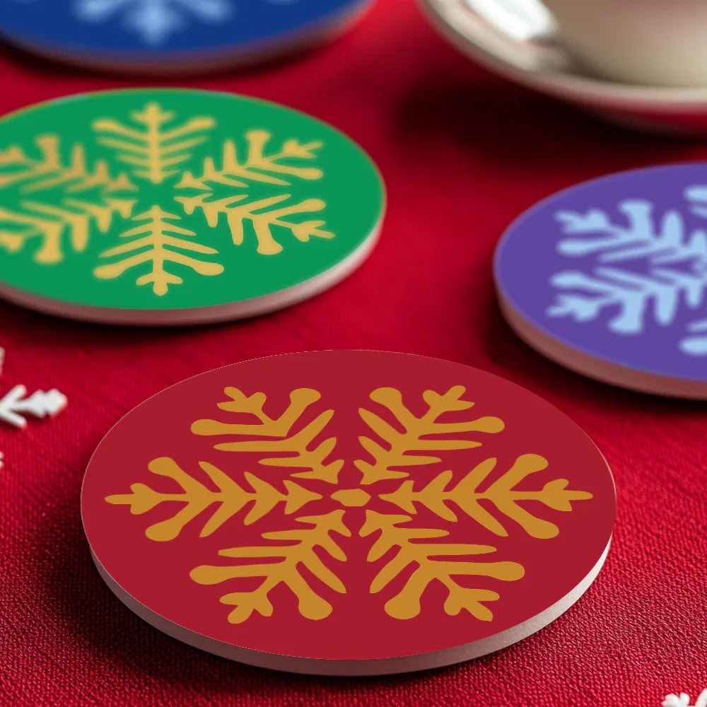 Paint by Numbers Coasters 4 Pieces - Colorful Snowflake Free Shipping - Paintarthub