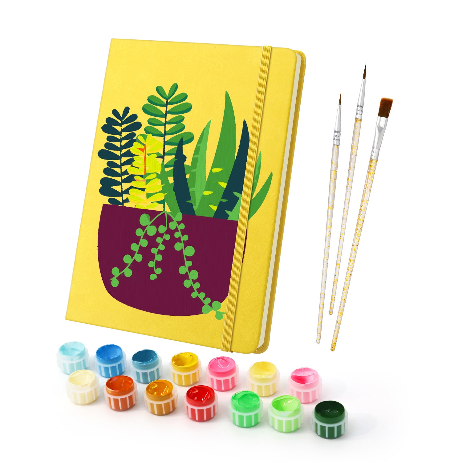 Plant Paint by Numbers Notebook - Succulent Arrangement Free Shipping - Paintarthub