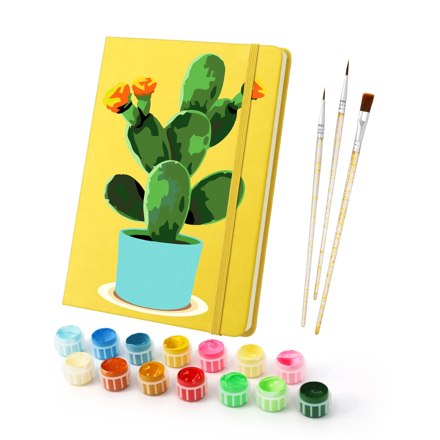 Plant Paint by Numbers Notebook - Flowering Cactus Free Shipping - Paintarthub
