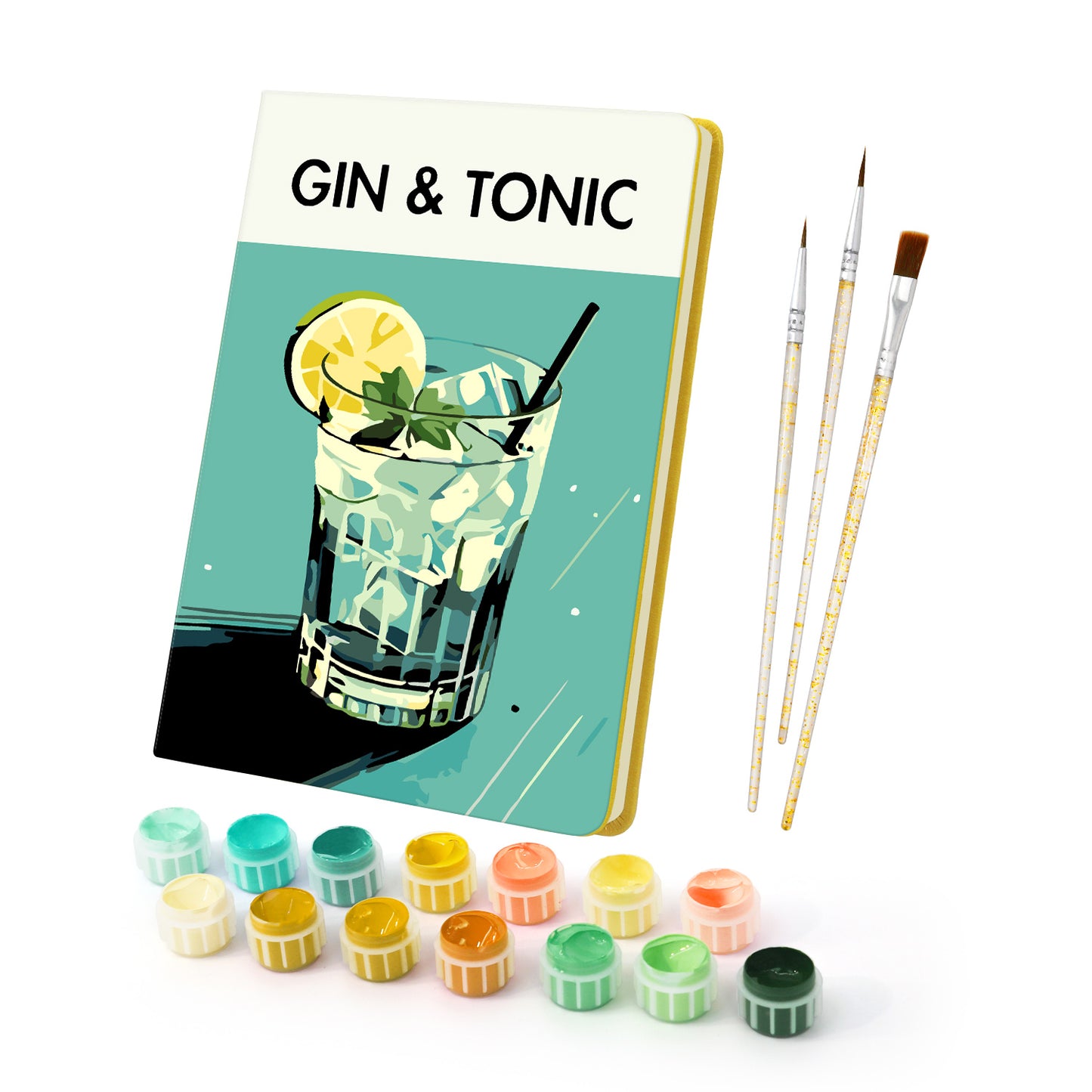 Cocktail Paint by Numbers Notebook - Gin & Tonic Free Shipping - Paintarthub