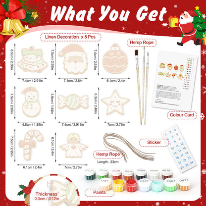 Angel Christmas Ornaments Paint by Numbers Kit (8pcs) Free Shipping - Paintarthub