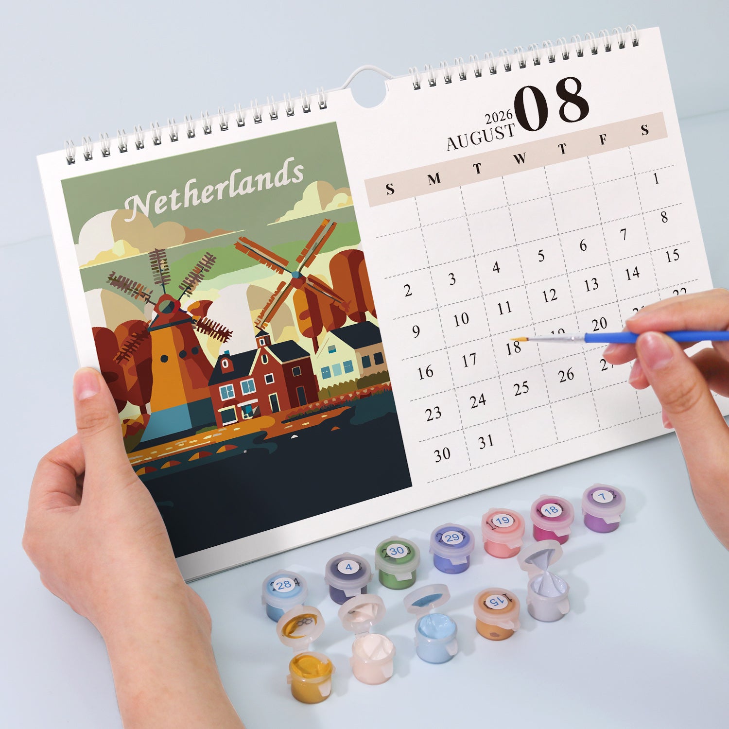 Malen Nach Zahlen Kalender 2026 - DIY Wandkalender Mit 12 Welt-Städten