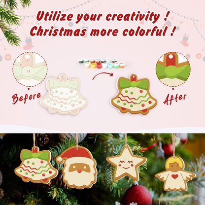 Angel Christmas Ornaments Paint by Numbers Kit (8pcs) Free Shipping - Paintarthub