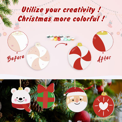 Christmas Animal Ornaments Paint by Numbers Kit (8pcs) Free Shipping - Paintarthub