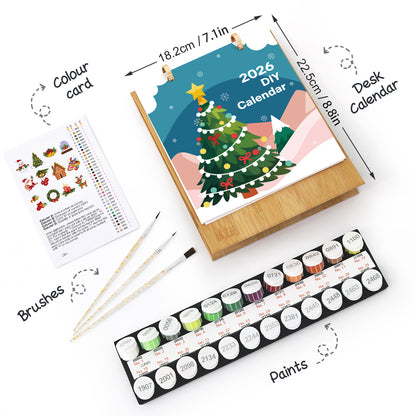 Paint by Numbers Calendar 2026 – Christmas Edition Free Shipping - Paintarthub