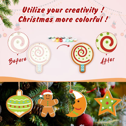 Starry Christmas Night – Celestial Ornament Paint by Numbers Kit (8pcs) Free Shipping - Paintarthub