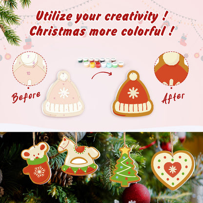 Vintage Christmas Toys Paint by Numbers Ornament Kit (8pcs) Free Shipping - Paintarthub