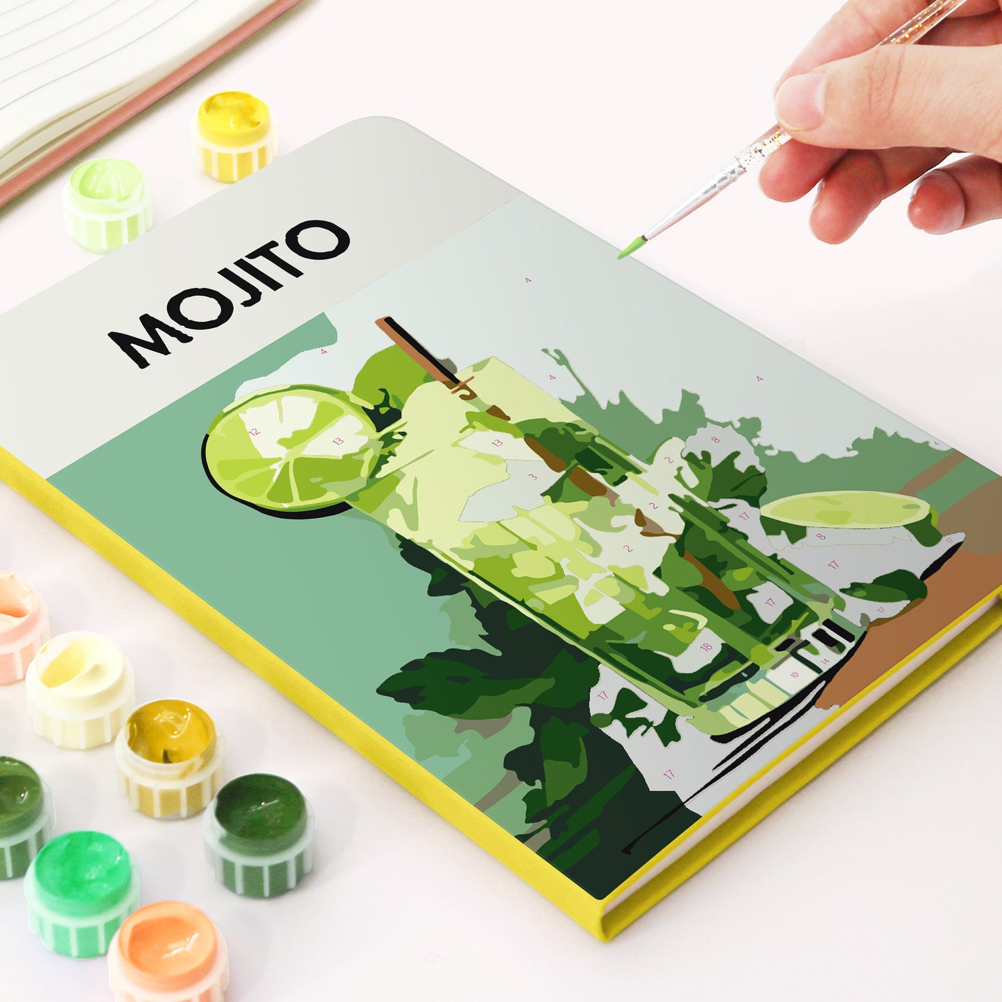 Cocktail Paint by Numbers Notebook - Mojito Free Shipping - Paintarthub