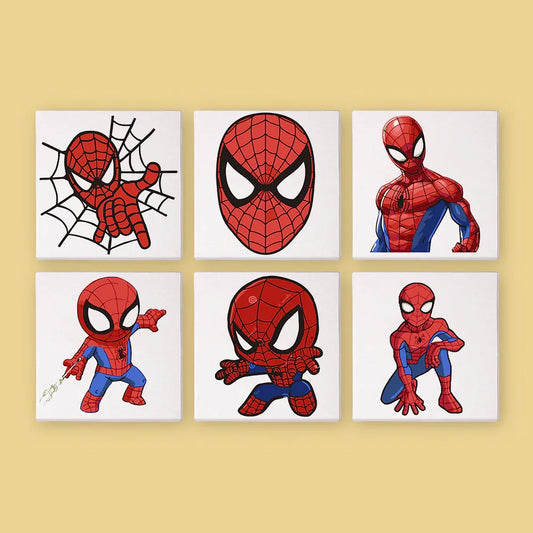 Mini Paint by Numbers 6 Pieces - Spider-Man Hero Free Shipping - Paintarthub