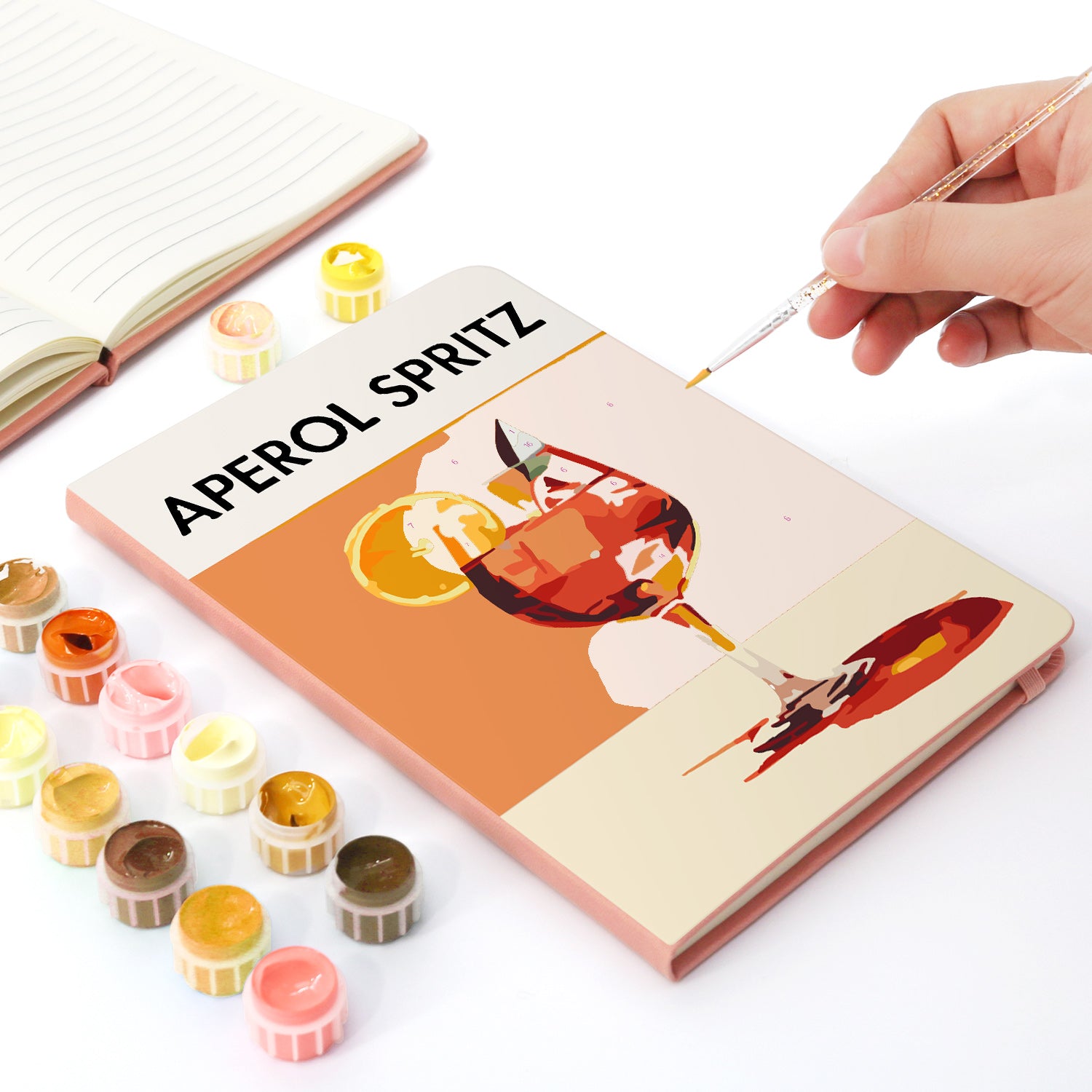 Cocktail Paint by Numbers Notebook - Aperol Spritz Free Shipping - Paintarthub