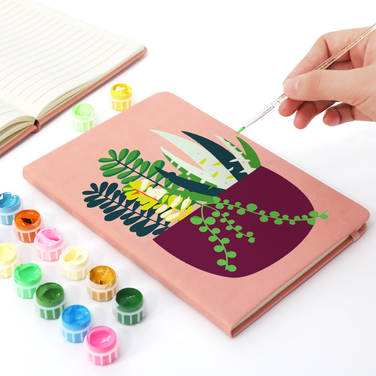 Plant Paint by Numbers Notebook - Succulent Arrangement Free Shipping - Paintarthub