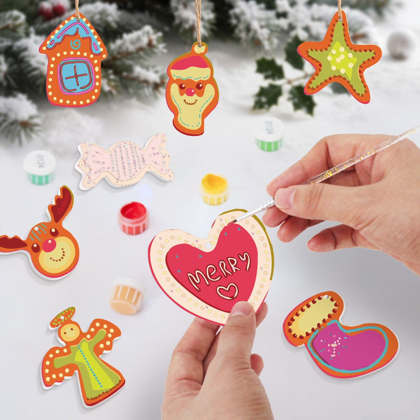 Colorful Christmas Ornaments Paint by Numbers Kit (8pcs) Free Shipping - Paintarthub