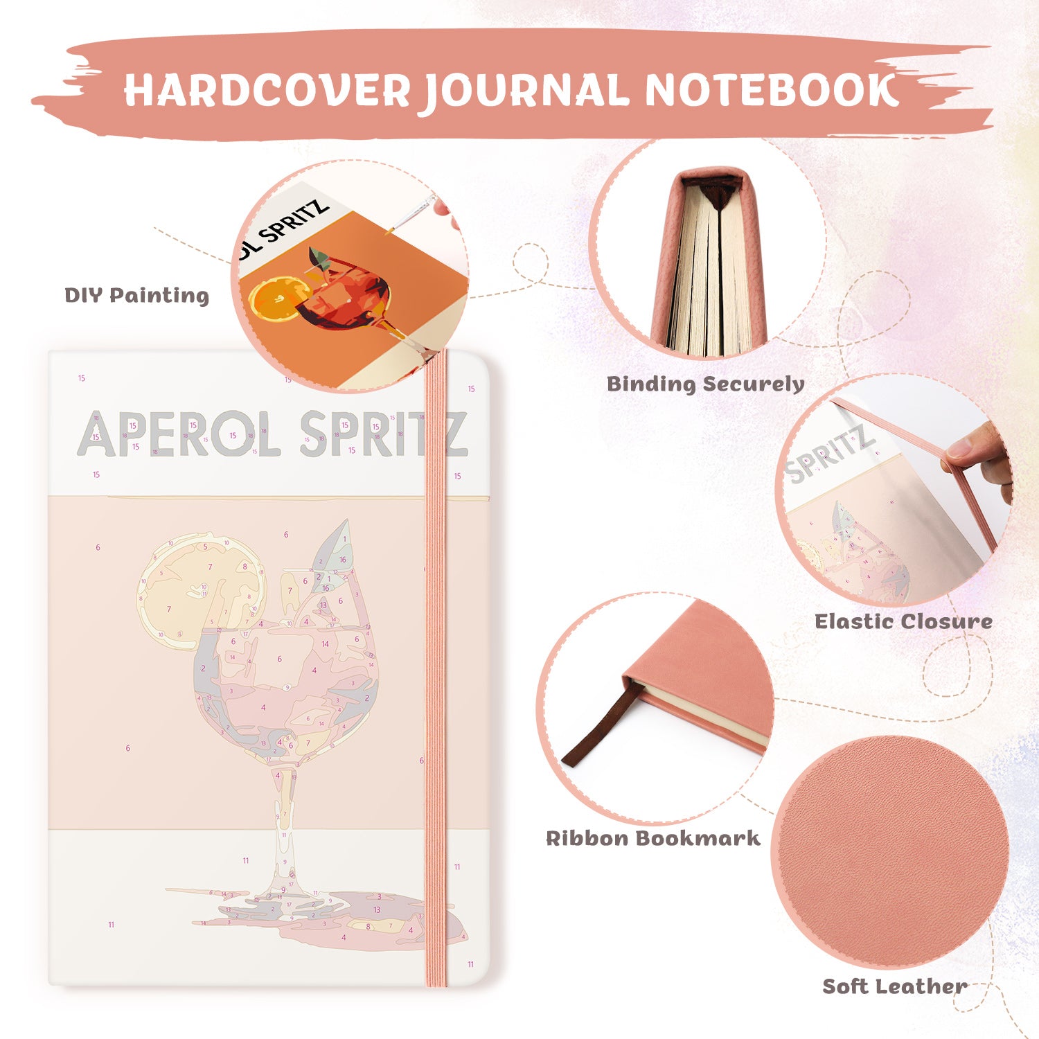 Cocktail Paint by Numbers Notebook - Aperol Spritz Free Shipping - Paintarthub