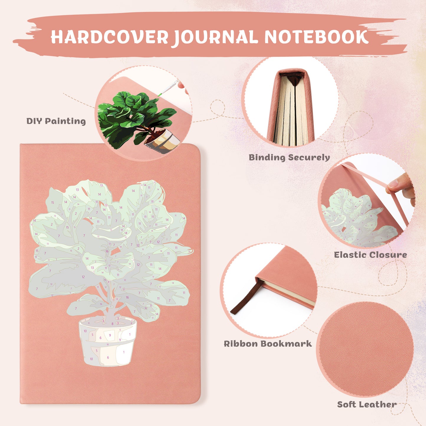 Plant Paint by Numbers Notebook - Fiddle Leaf Fig Free Shipping - Paintarthub