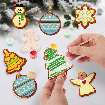 Snowy Wonderland – Christmas Ornament Paint by Numbers Kit (8pcs) Free Shipping - Paintarthub