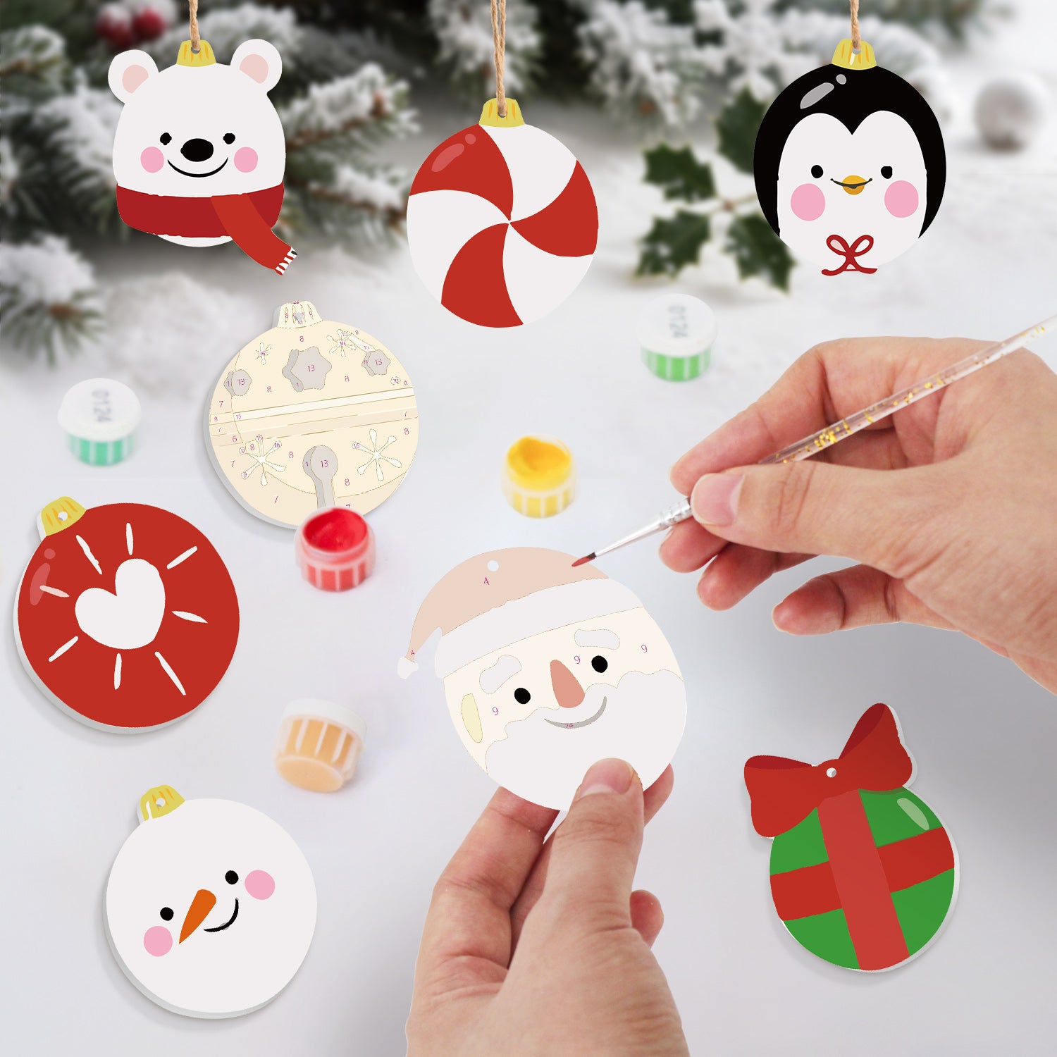 Christmas Animal Ornaments Paint by Numbers Kit (8pcs) Free Shipping - Paintarthub