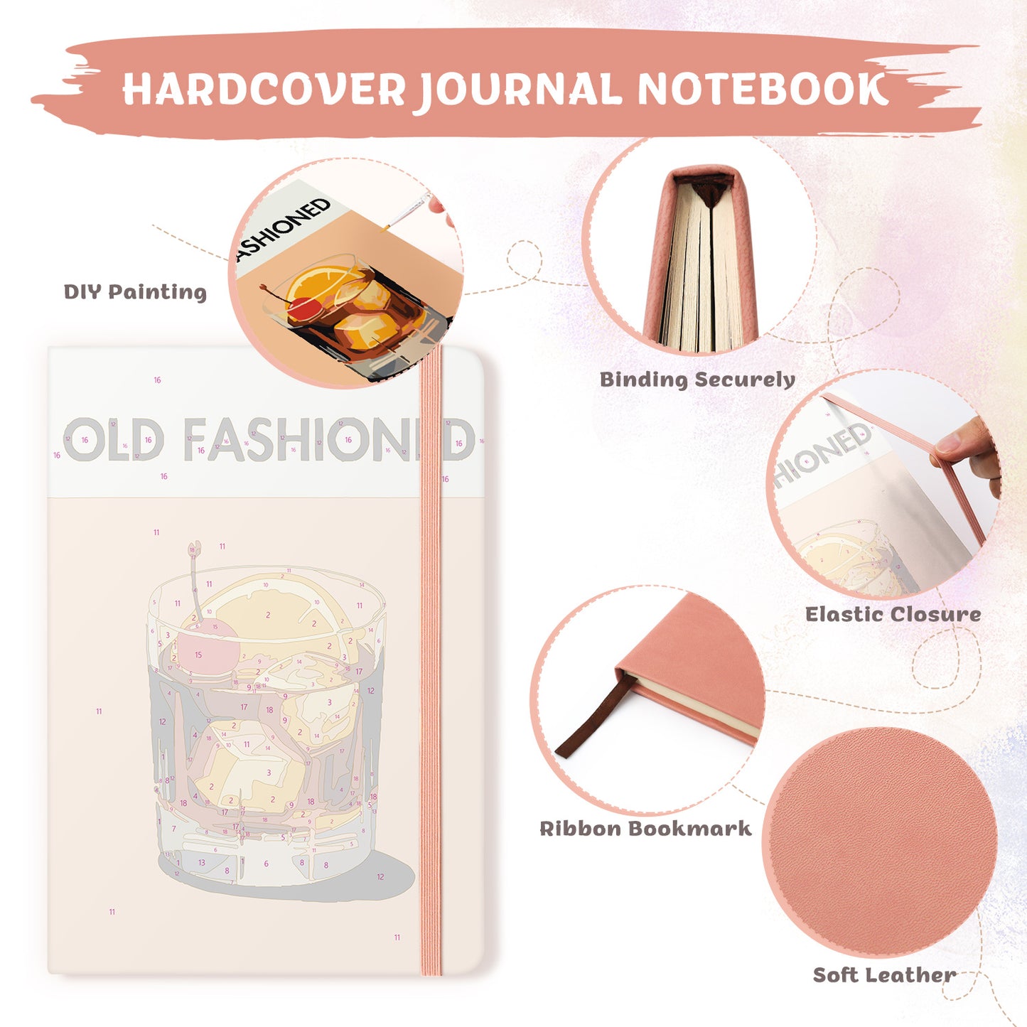 Cocktail Paint by Numbers Notebook - Old Fashioned Free Shipping - Paintarthub