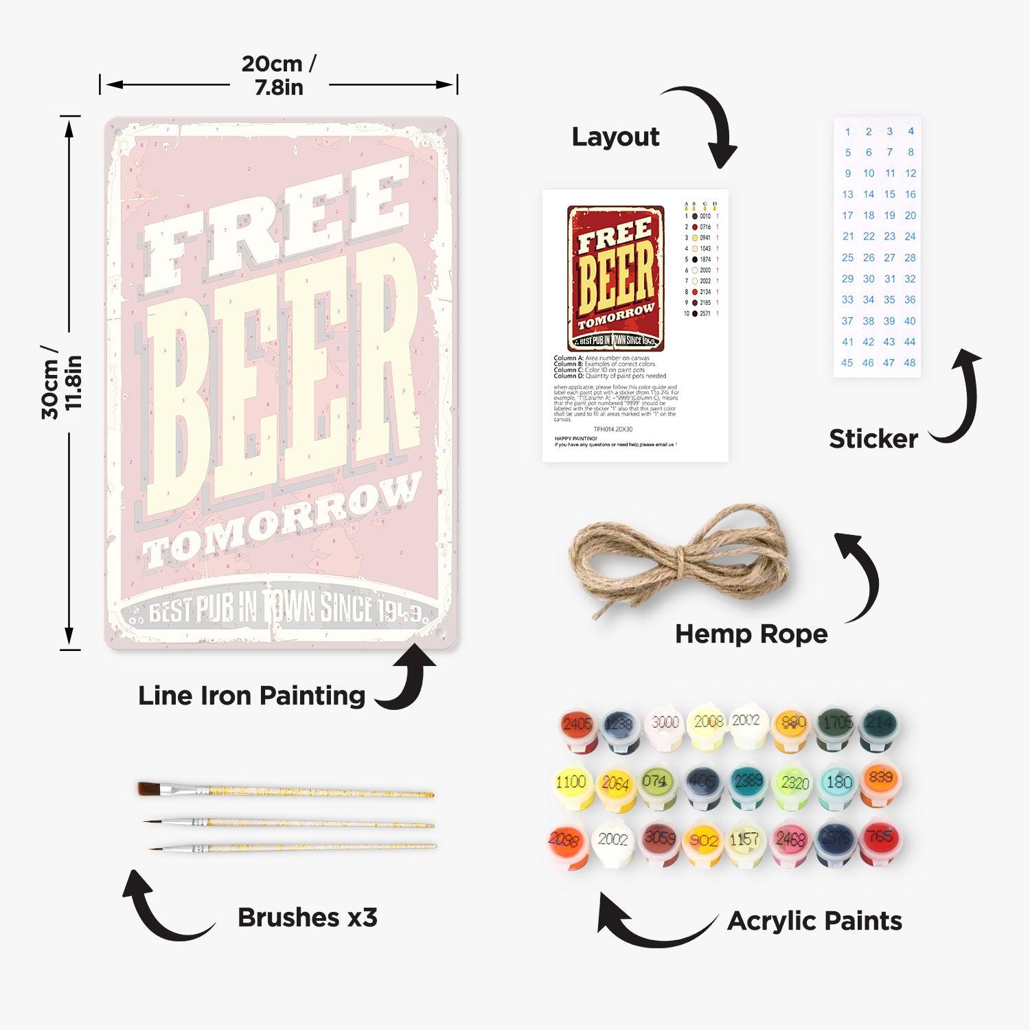 Industrial Bar Wall Decor – Paint by Numbers DIY Kit Free Shipping - Paintarthub