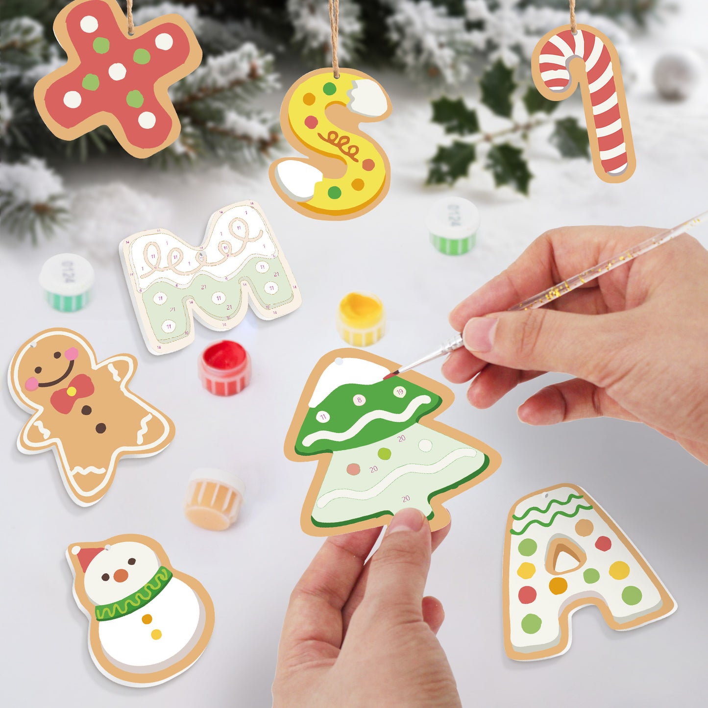 Christmas Letter Ornaments Paint by Numbers Kit (8pcs) Free Shipping - Paintarthub