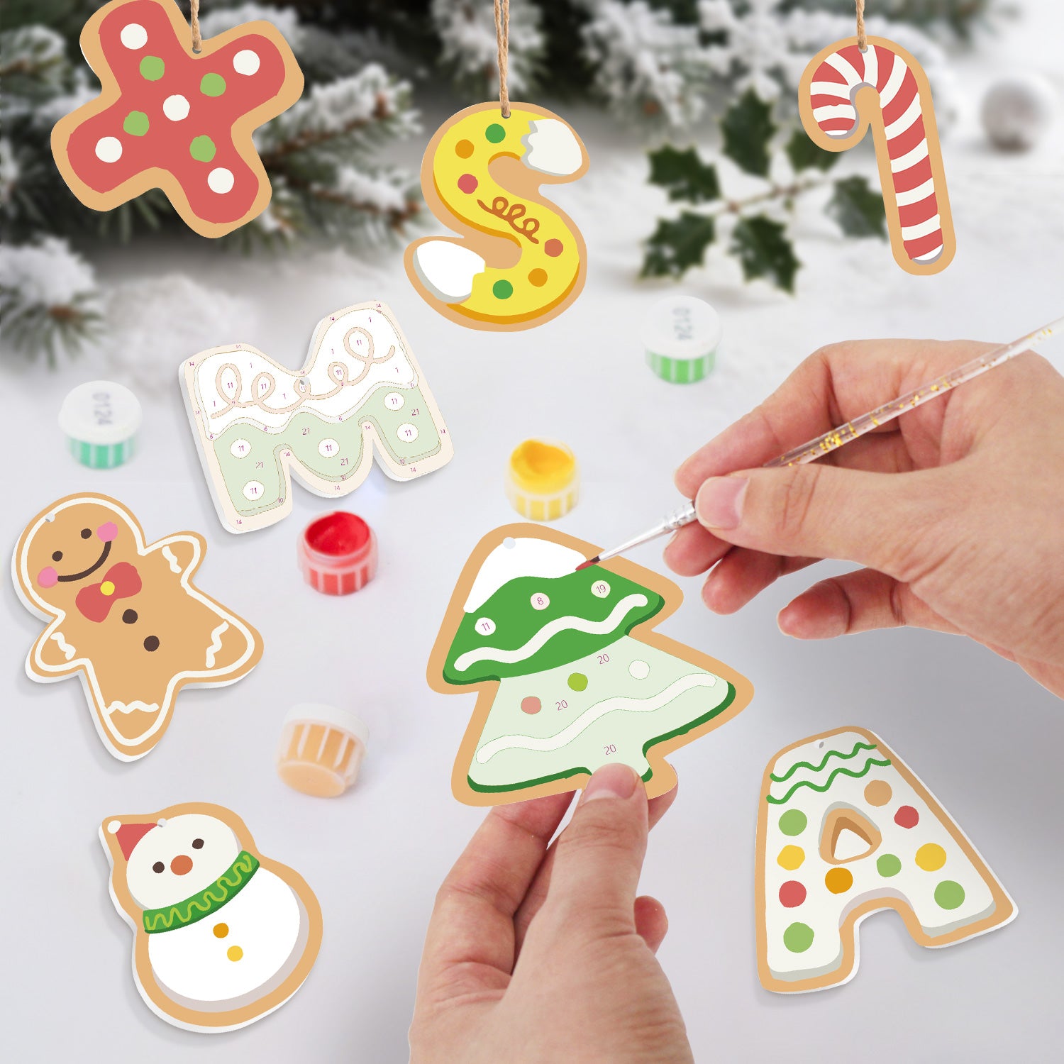 Christmas Letter Ornaments Paint by Numbers Kit (8pcs) Free Shipping - Paintarthub