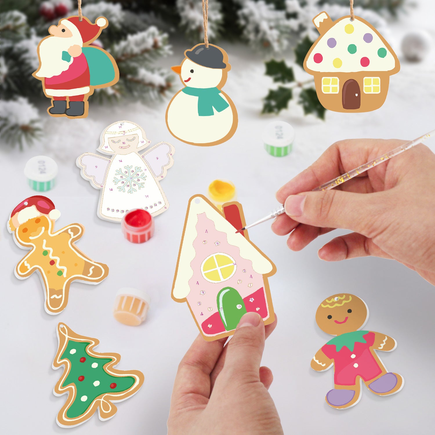 Christmas Storybook Ornaments Paint by Numbers Kit (8pcs) Free Shipping - Paintarthub