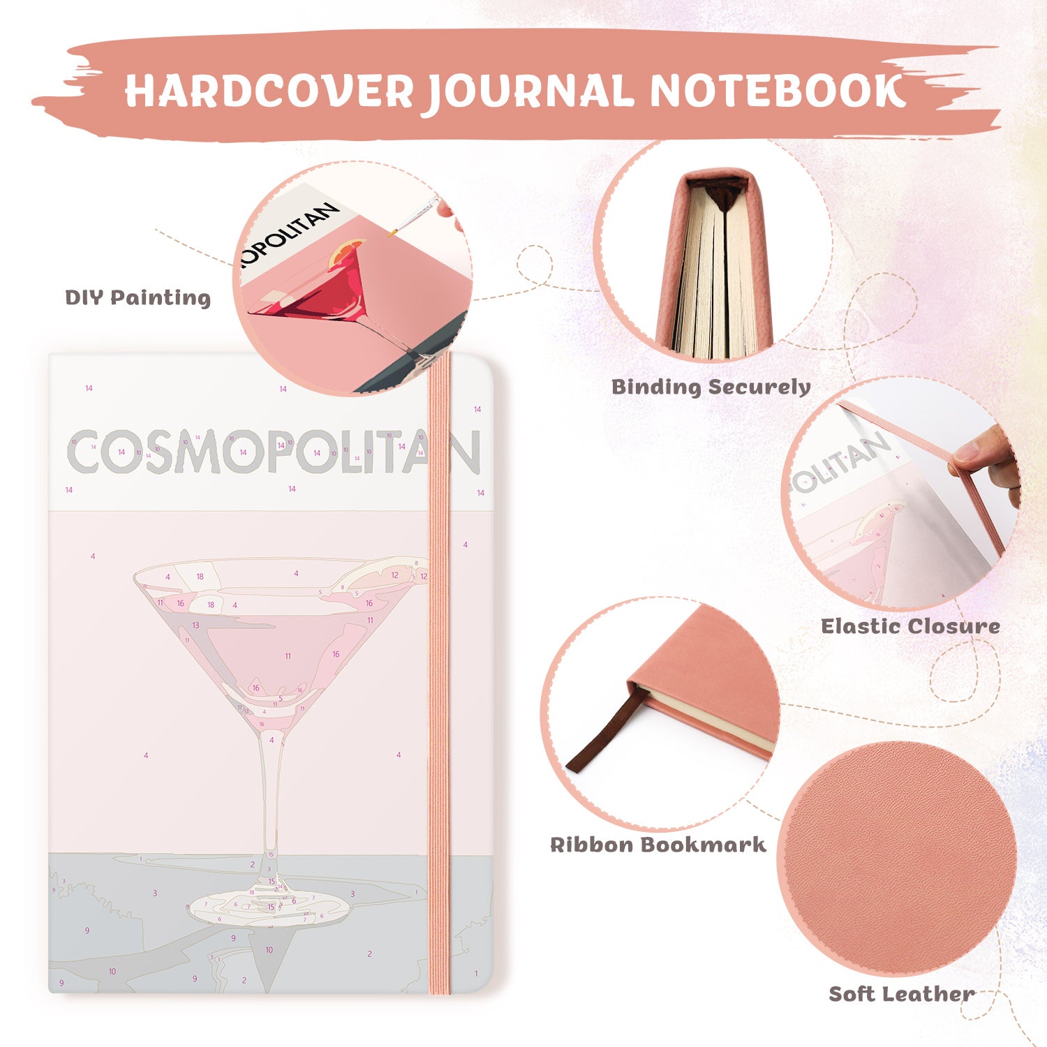 Cocktail Paint by Numbers Notebook - Cosmopolitan Free Shipping - Paintarthub