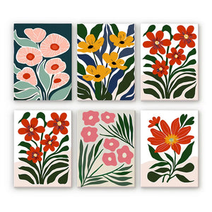 Mini Paint by Numbers 6 Pieces - Bold Flower Free Shipping - Paintarthub