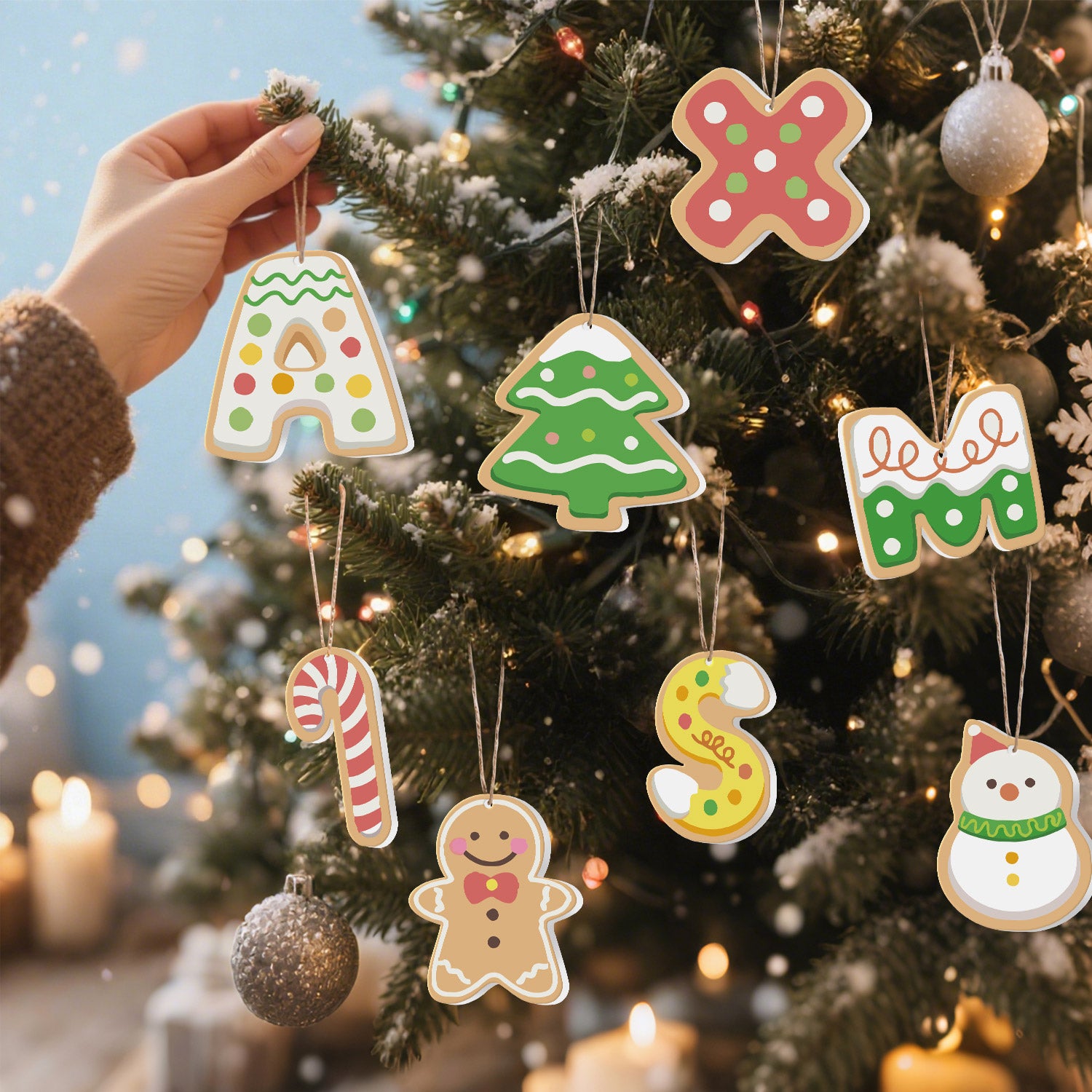 Christmas Letter Ornaments Paint by Numbers Kit (8pcs) Free Shipping - Paintarthub