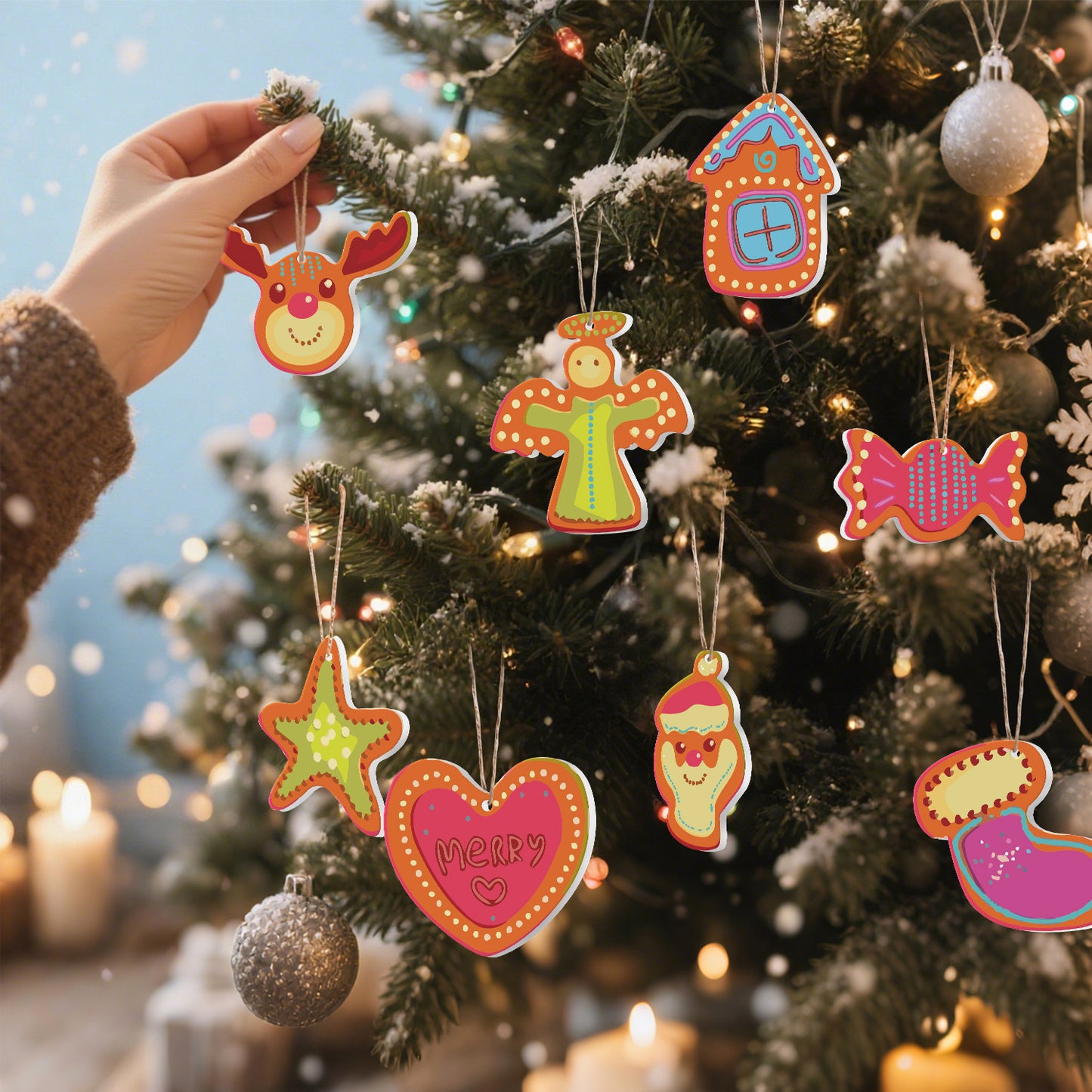 Colorful Christmas Ornaments Paint by Numbers Kit (8pcs) Free Shipping - Paintarthub