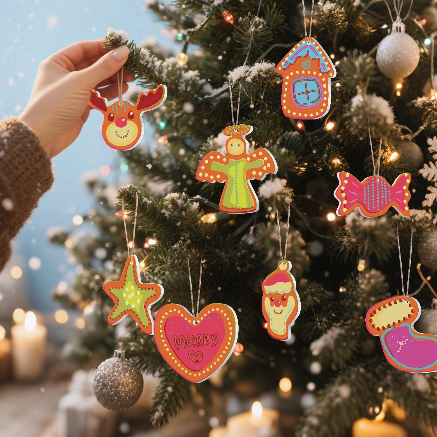 Colorful Christmas Ornaments Paint by Numbers Kit (8pcs) Free Shipping - Paintarthub