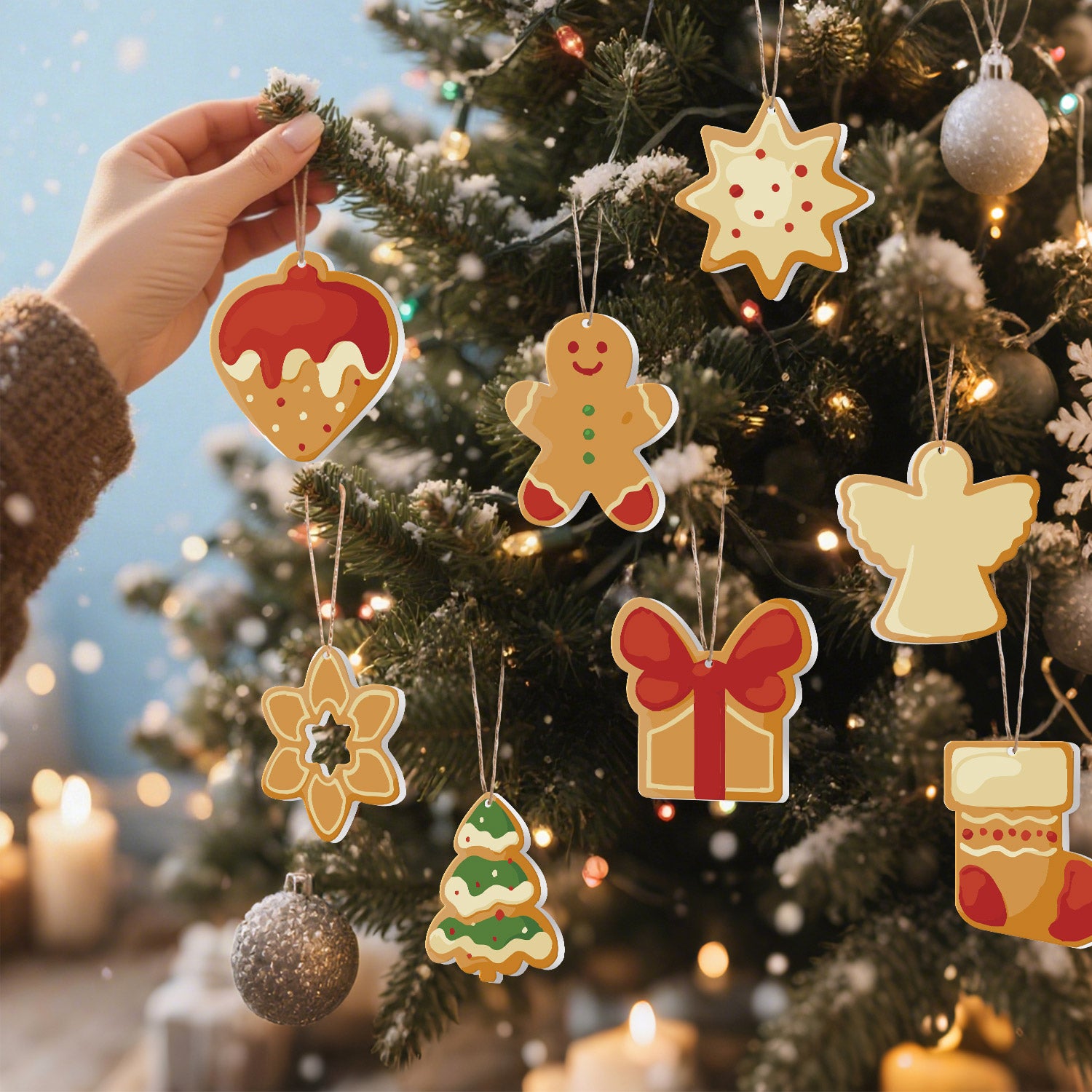 Gingerbread Cookie Ornaments Paint by Numbers Kit (8pcs) Free Shipping - Paintarthub