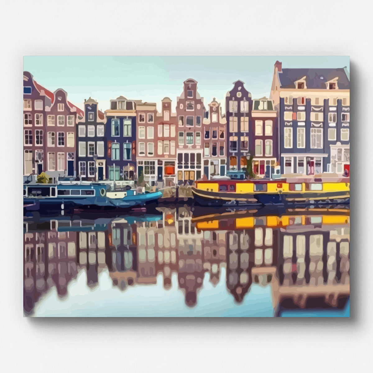 Amsterdam Canal Paint by Numbers for Adults by Paintarthub - Finished Wall Art