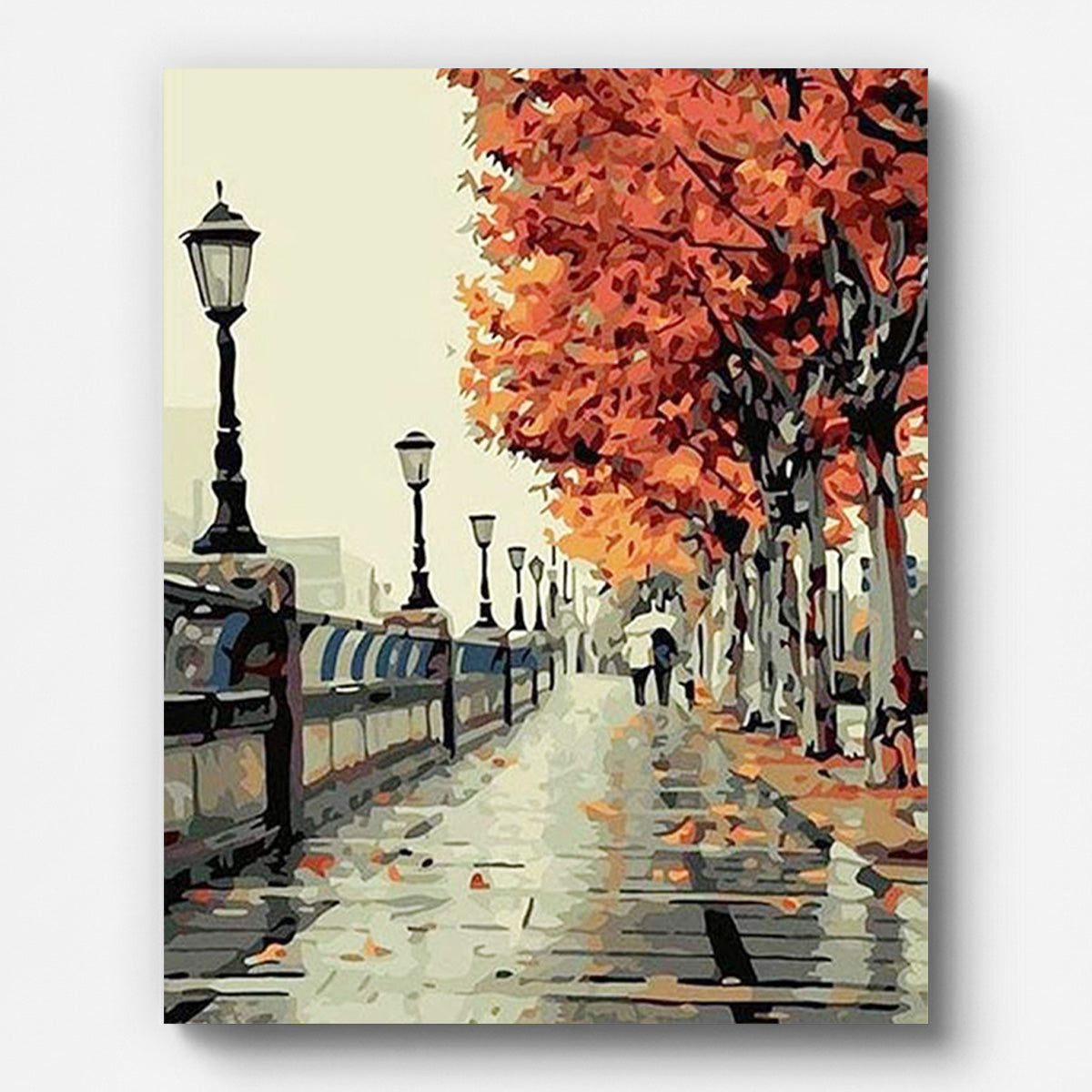 Autumn in Paris Paint by Numbers for Adults by Paintarthub - Finished Wall Art