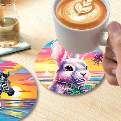 Paint by Numbers Coasters 6 Pieces - Tropical Animal Free Shipping - Paintarthub
