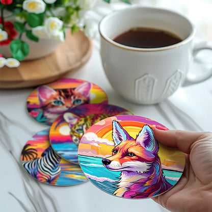 Paint by Numbers Coasters 6 Pieces - Tropical Animal Free Shipping - Paintarthub