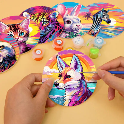 Paint by Numbers Coasters 6 Pieces - Tropical Animal Free Shipping - Paintarthub