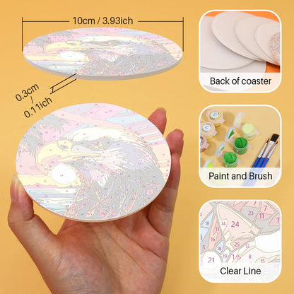 Paint by Numbers Coasters 6 Pieces - Tropical Animal Free Shipping - Paintarthub