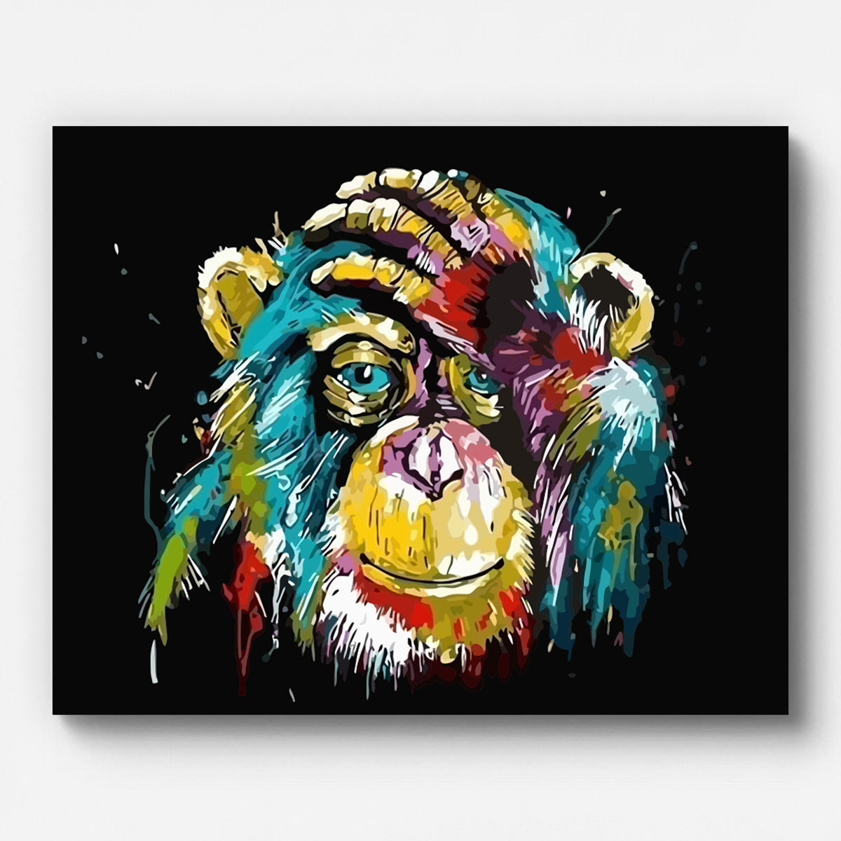 Baboon Paint by Numbers for Adults by Paintarthub - Finished Wall Art