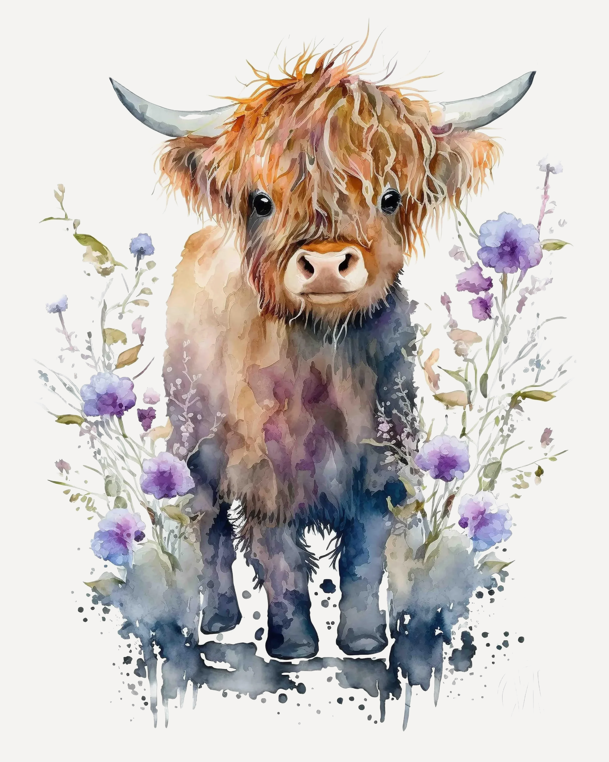 Baby Highland Cow Paint by Numbers for Adults by Paintarthub