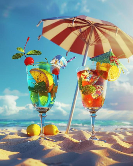 Beach Cocktails Paint by Numbers for Adults by Paintarthub