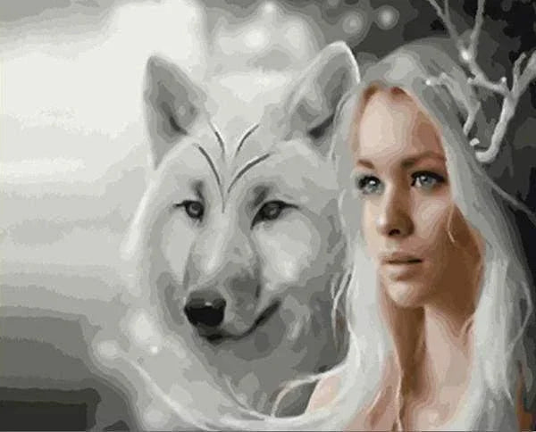 Beauty and Her Wolf for Adults by Paintarthub