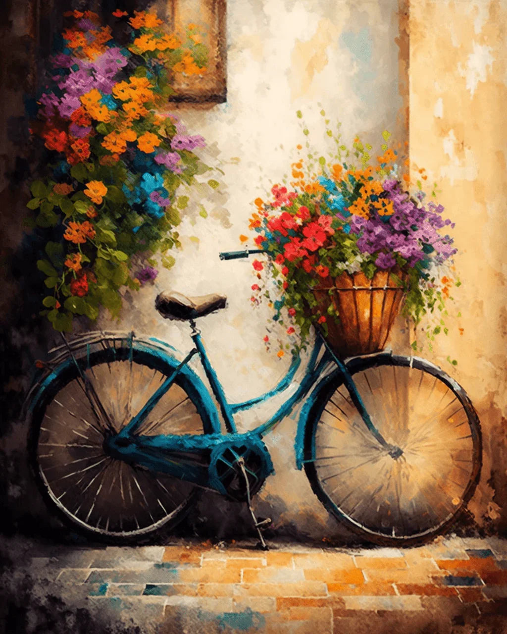 Bicycle and Flowers Paint by Number for Adults by Paintarthub