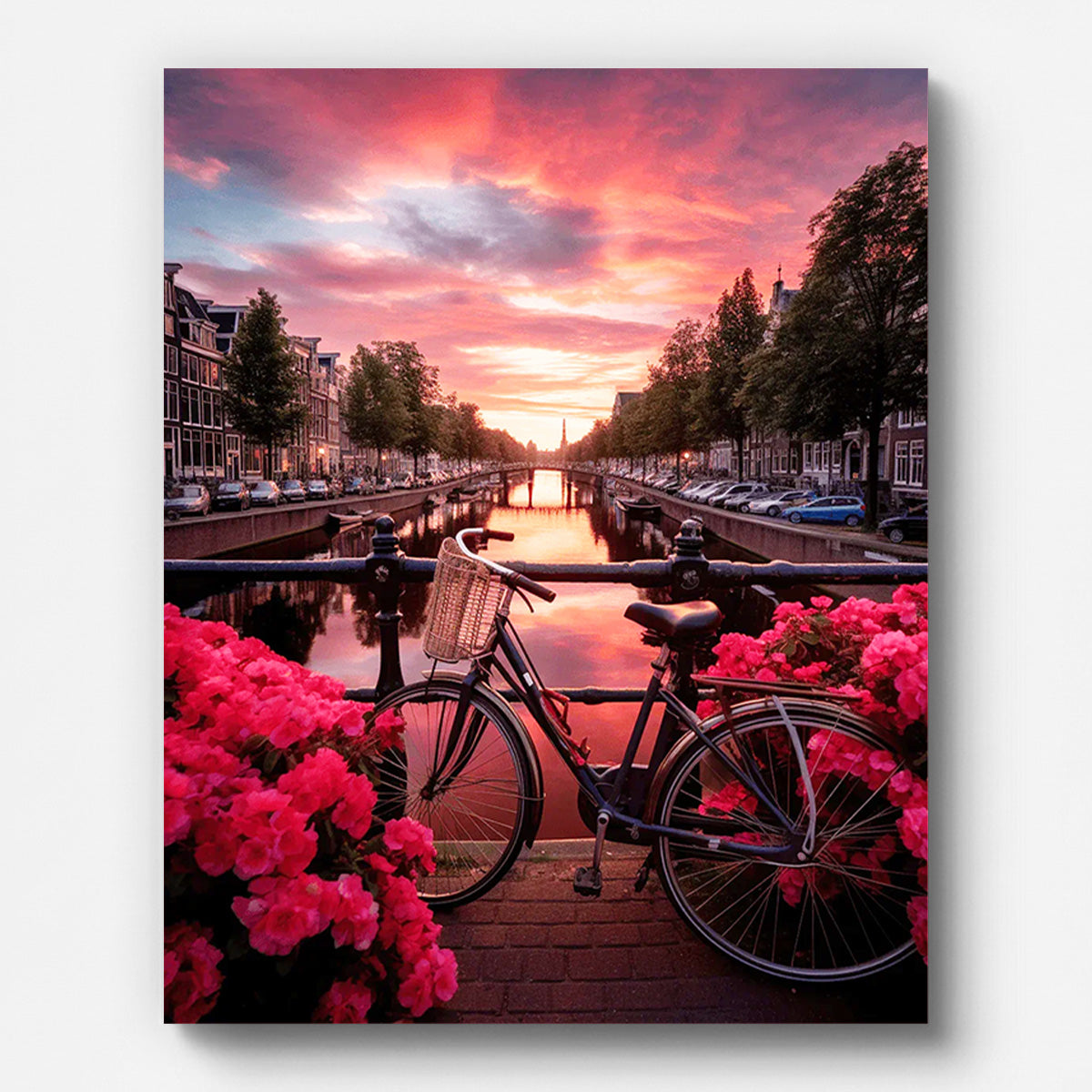 Bicycle on The Bridge Paint by Numbers for Adults by Paintarthub - Finished Wall Art