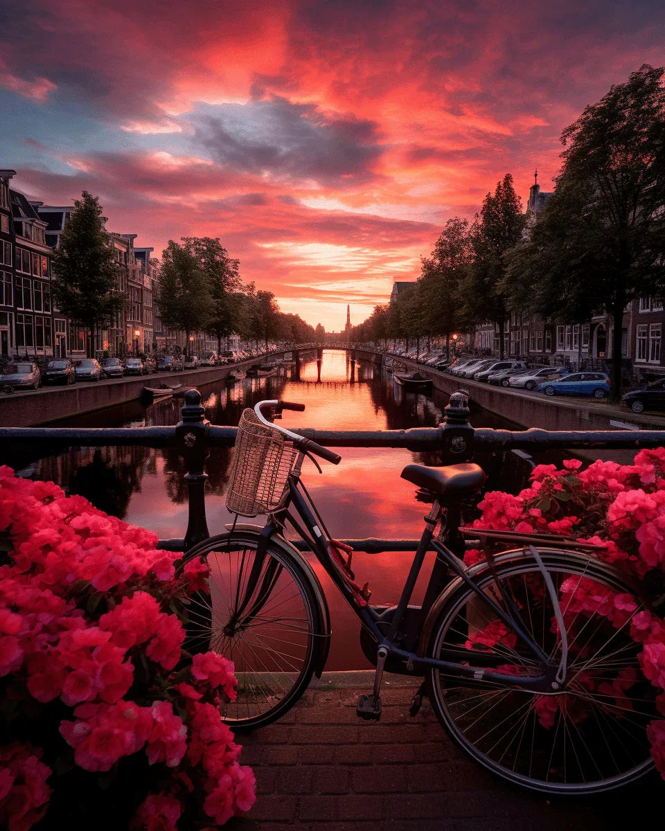 Bicycle on The Bridge Paint by Numbers for Adults by Paintarthub