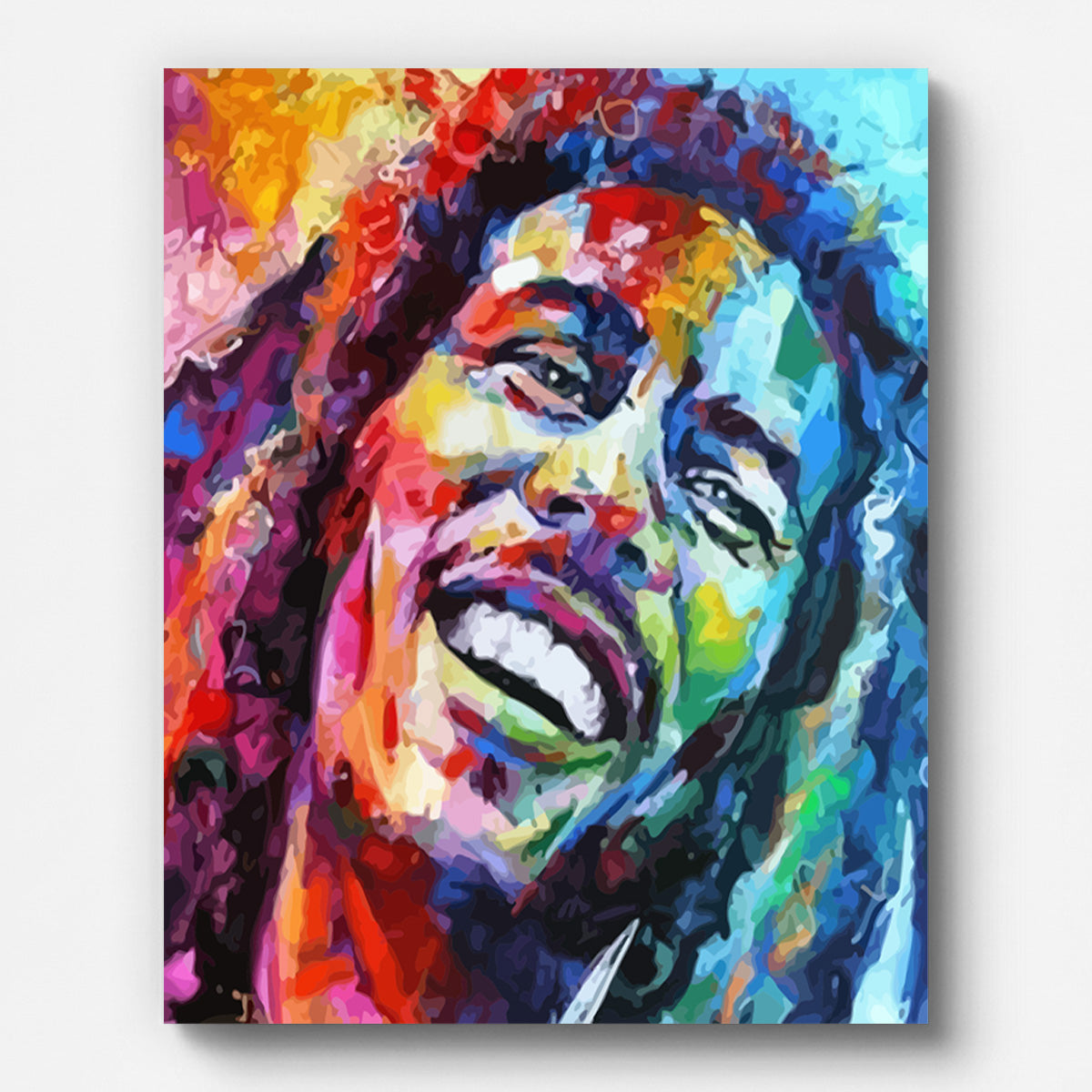 Bob Marley Watercolor Paint by Numbers for Adults by Paintarthub - Finished Wall Art
