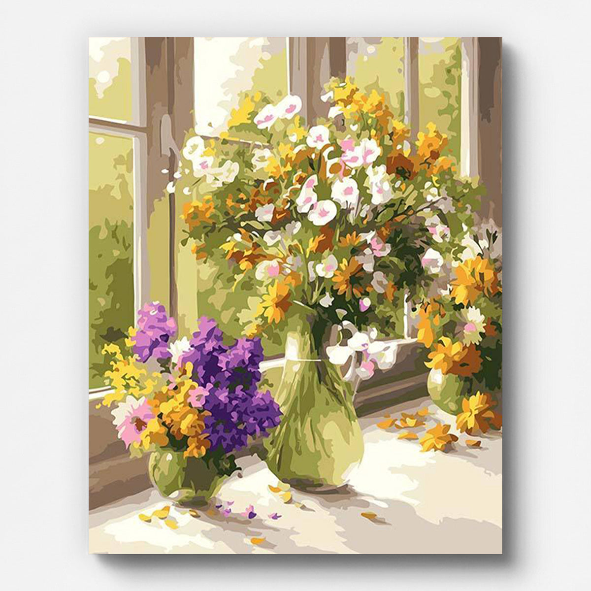 Bouquet by the Window Paint by Numbers for Adults by Paintarthub - Finished Wall Art