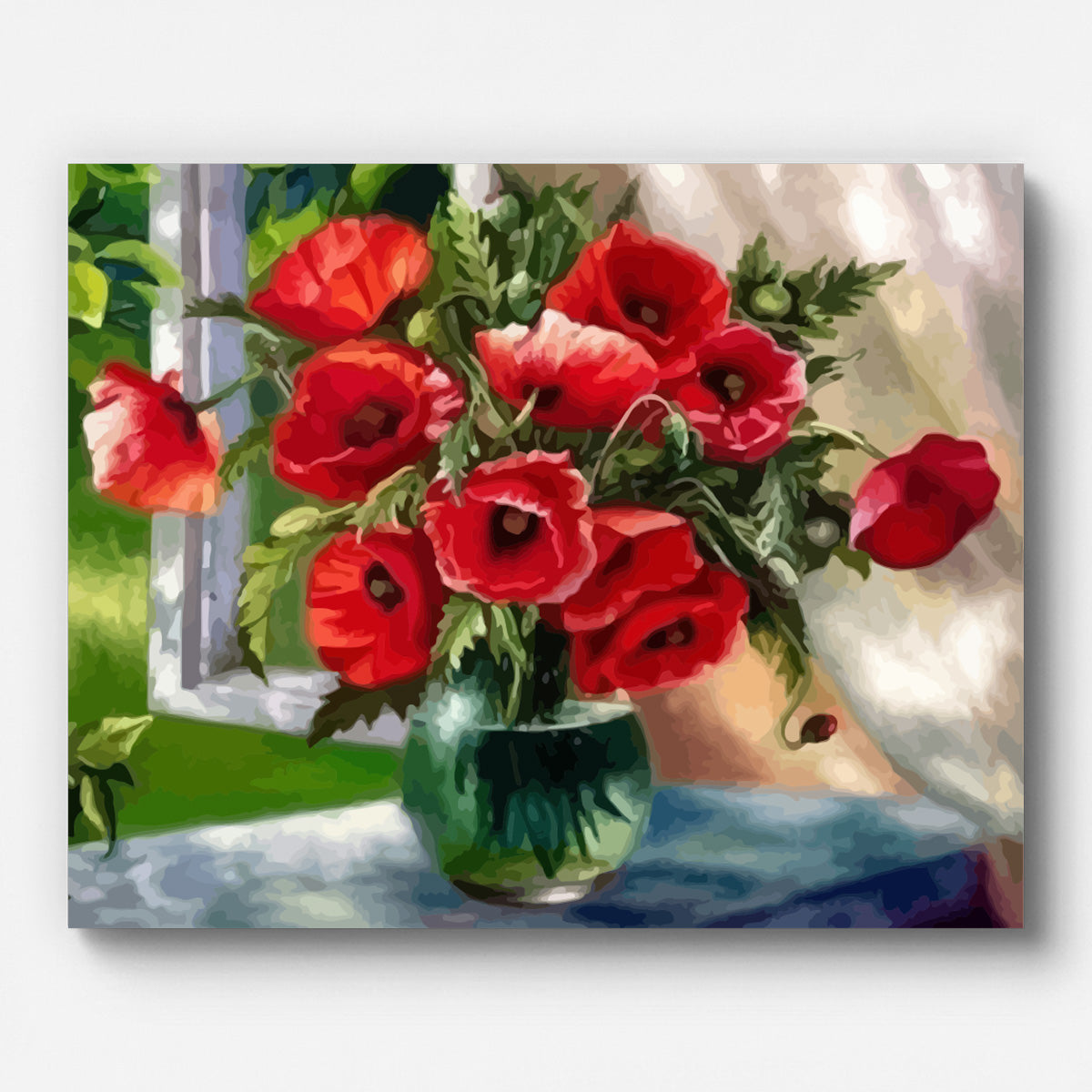 Bouquet of Red Flowers Paint by Numbers for Adults by Paintarthub - Finished Wall Art